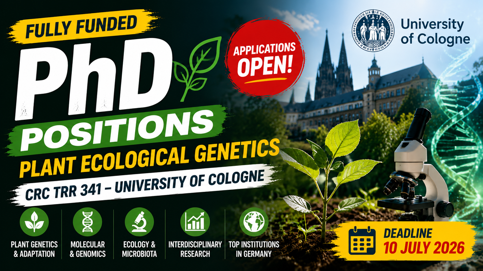 Fully Funded PhD Positions in Plant Ecological Genetics
